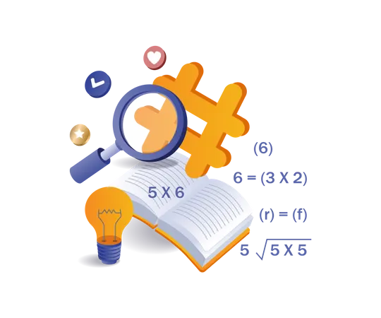 Look up the formula for finding hashtags  Illustration