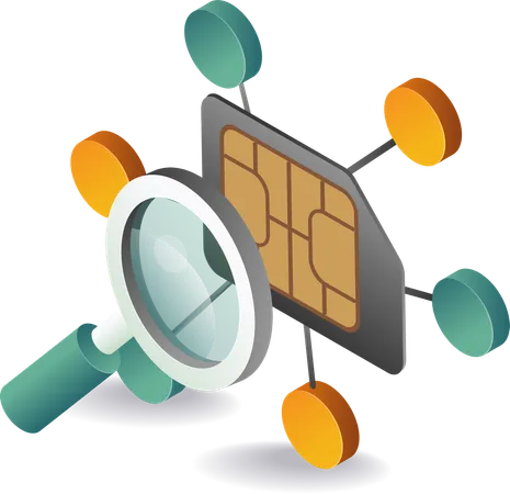 Looking for a smartphone chip card network  Illustration