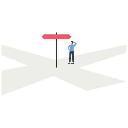 Looking For Right Way  Illustration