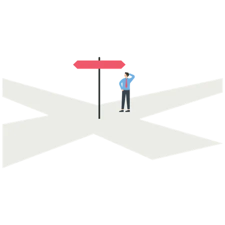 Looking For Right Way  Illustration