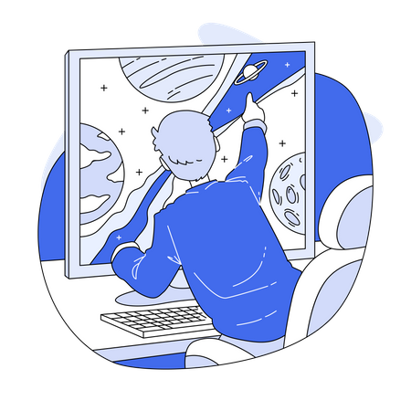 Looking for space trails  Illustration