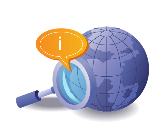 Looking for world information with the internet Illustration
