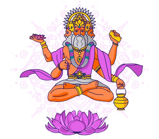 Lord Brahma  Illustration