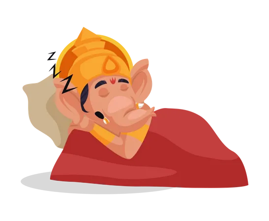 Lord Ganesha sleeping Illustration