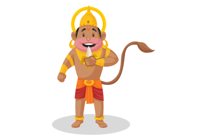 Lord Hanuman eating banana Illustration