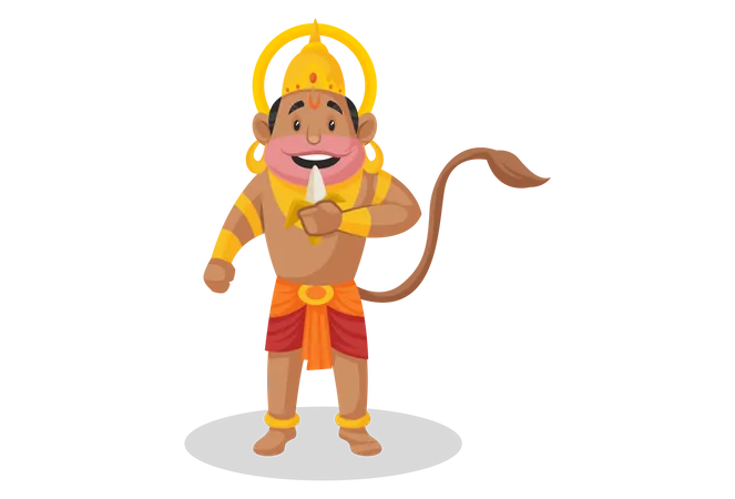 Lord Hanuman isst Banane  Illustration