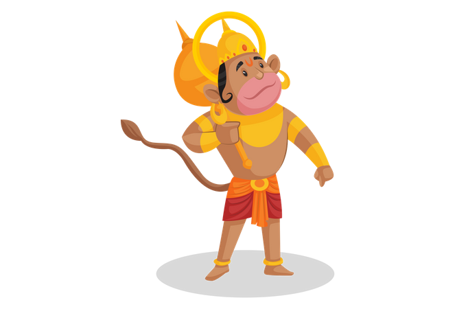 Lord Hanuman looking something Illustration