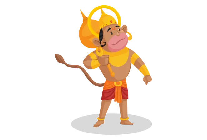 Lord Hanuman looking something Illustration