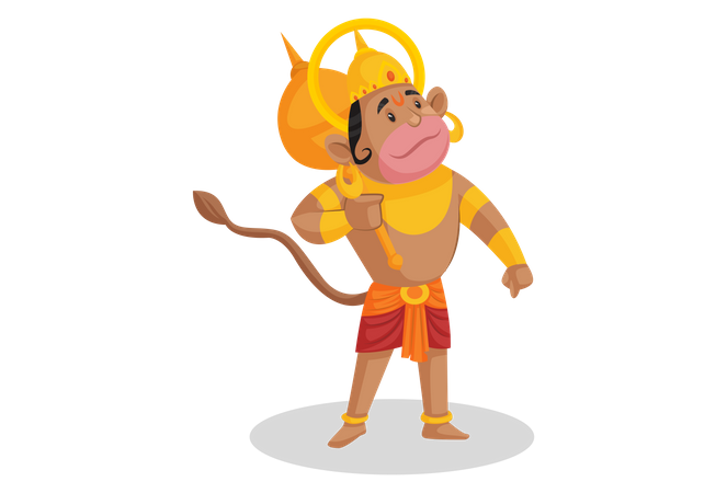 Lord Hanuman looking something  Illustration