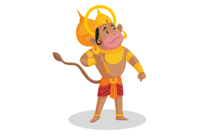 Lord Hanuman looking something  Illustration