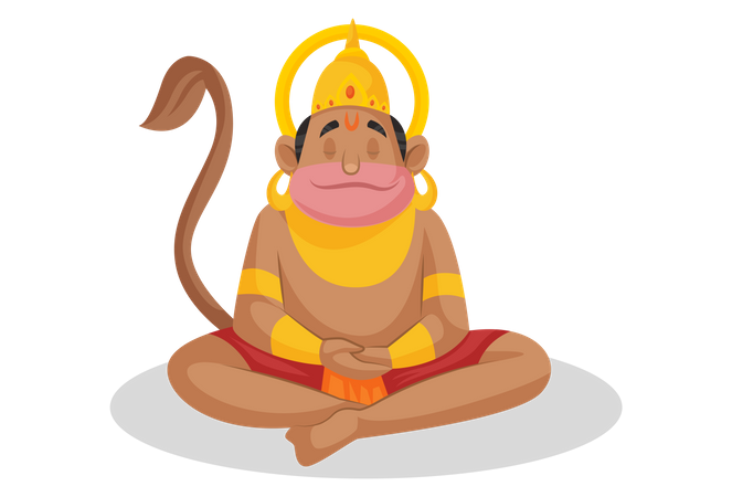 Lord Hanuman bei der Meditation  Illustration