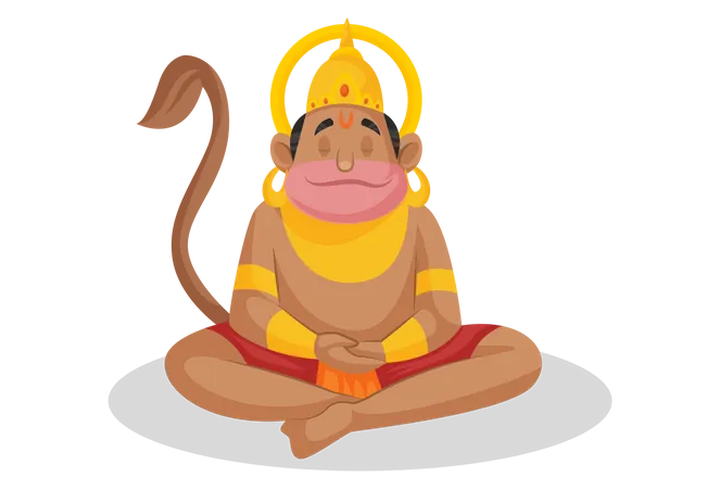 Lord Hanuman bei der Meditation  Illustration