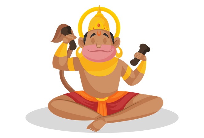 Lord Hanuman praying  Illustration