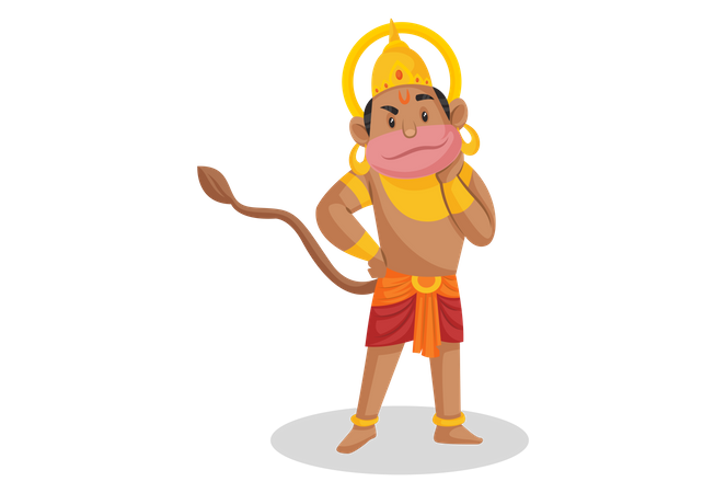 Lord Hanuman standing Illustration