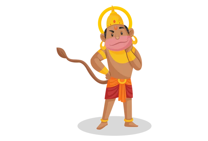 Best Premium Lord Hanuman Illustration download in PNG & Vector format