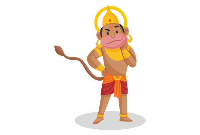 Lord Hanuman steht  Illustration