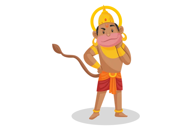 Lord Hanuman steht  Illustration