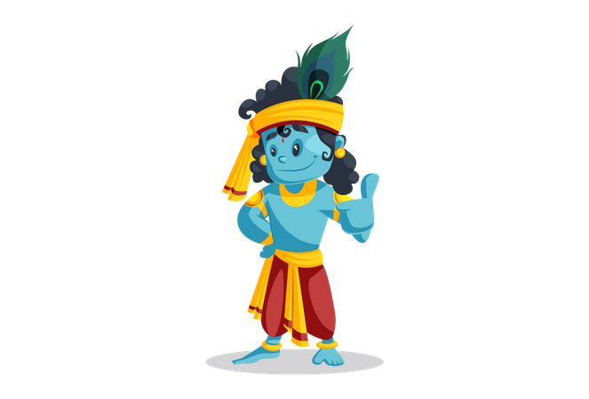 Lord Krisna con todo el mejor cartel  Ilustración