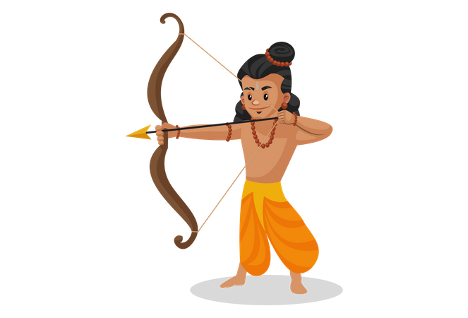 Lord Ram firing arrow Illustration