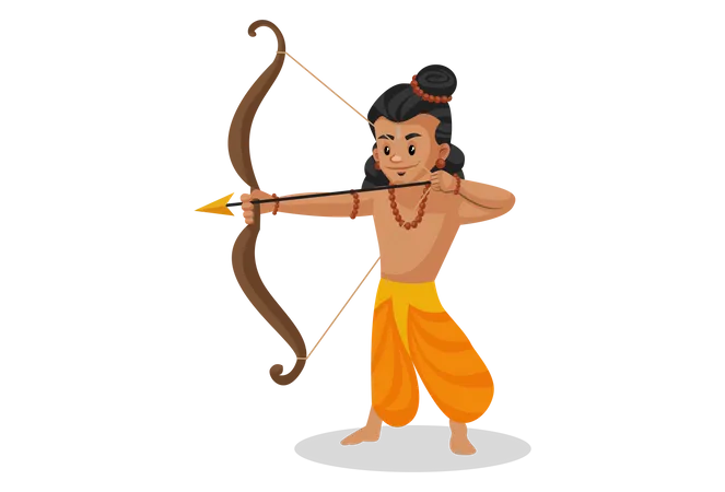 Lord Ram firing arrow Illustration