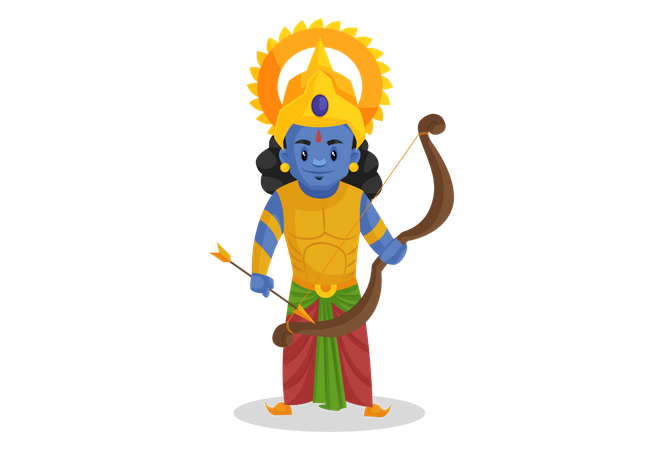 Best Premium Lord Ram preparing for fight Illustration download in PNG &  Vector format