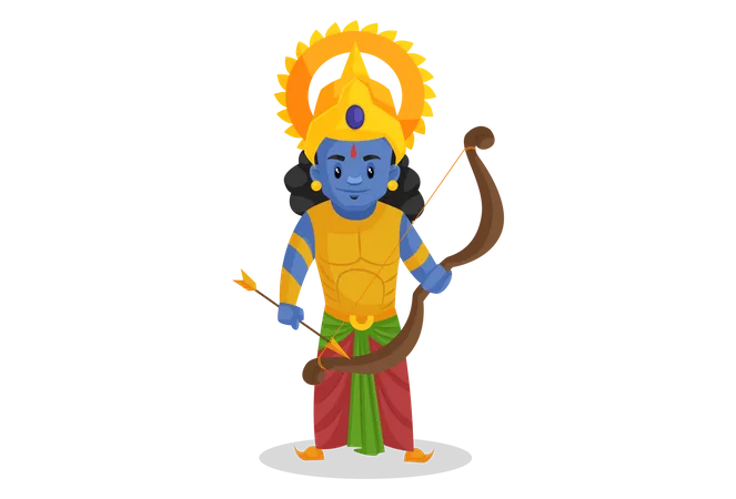 Lord Ram preparing for fight Illustration