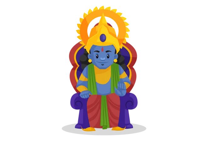 Lord Ram sitting on throne Illustration