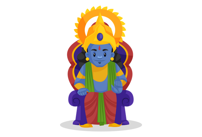 Lord Ram sitzt auf dem Thron  Illustration