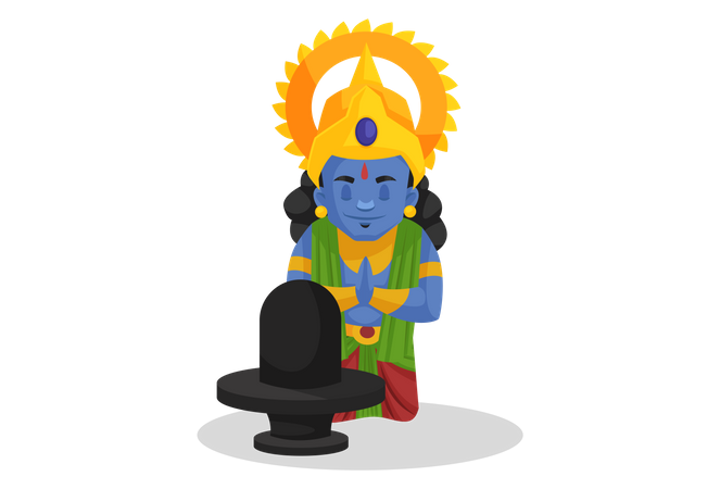 Lord Ram verehrt Lord Shiva  Illustration