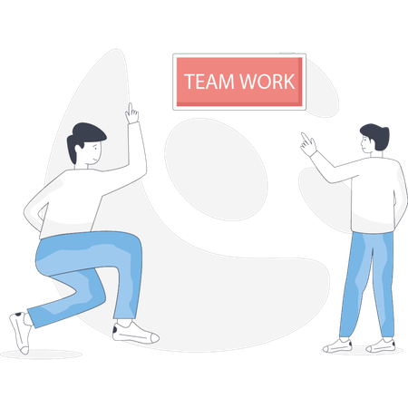 Los chicos hablan del trabajo en equipo  Ilustración