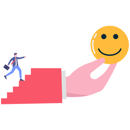 Los empresarios reciben un emoji de sonrisa como respuesta.  Ilustración