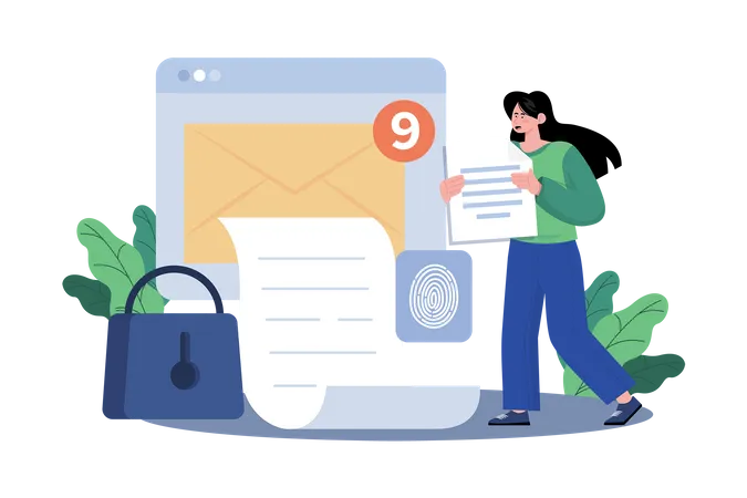 Los proveedores de servicios de correo electrónico ofrecen soluciones de mensajería seguras y confiables  Ilustración