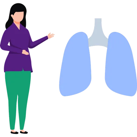 Los pulmones de la niña están bien.  Ilustración