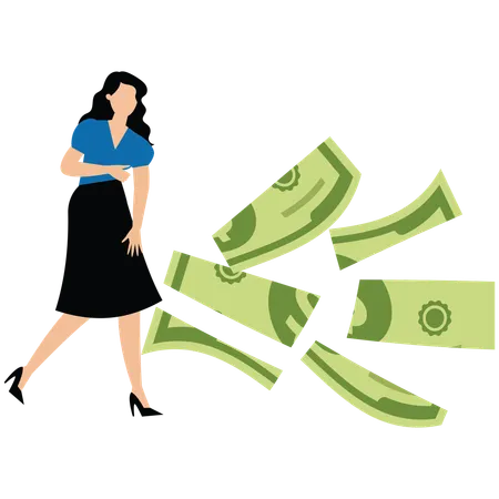 Lose money investment in financial crisis  Illustration