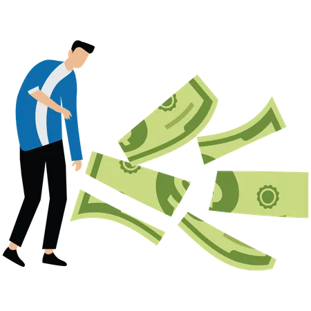 Lose money investment in financial crisis  Illustration
