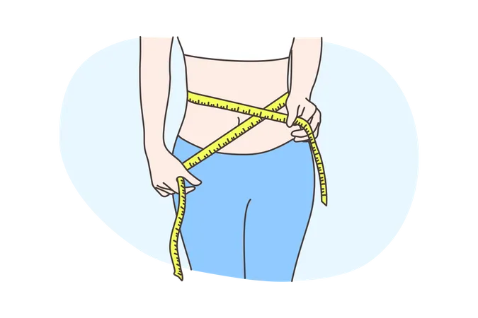 Losing waist size  Illustration