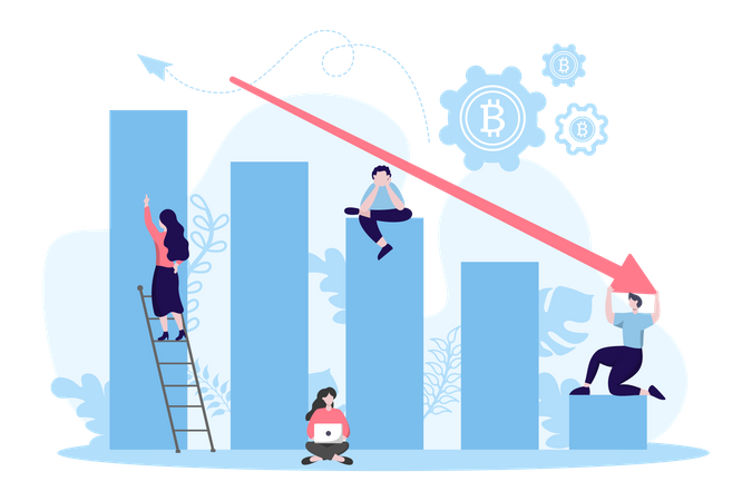 Loss in bitcoin valuation  Illustration