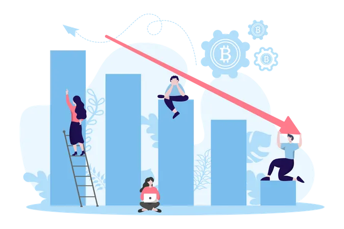 Loss in bitcoin valuation  Illustration