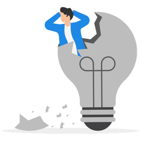 Loss of creative ideas in business  Illustration