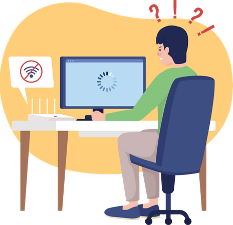Lost wifi signal at home  Illustration