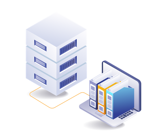 Lot of data is stored on servers  Illustration