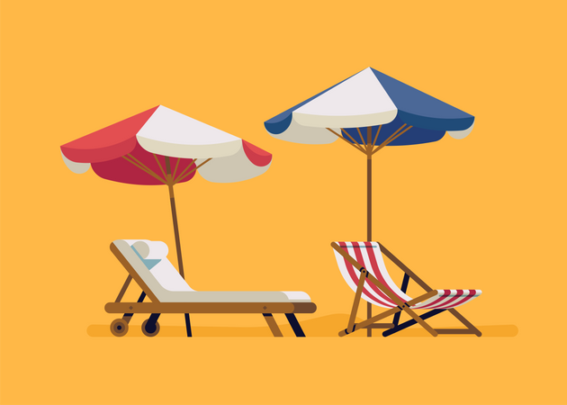 Lounge and deck chairs  Illustration