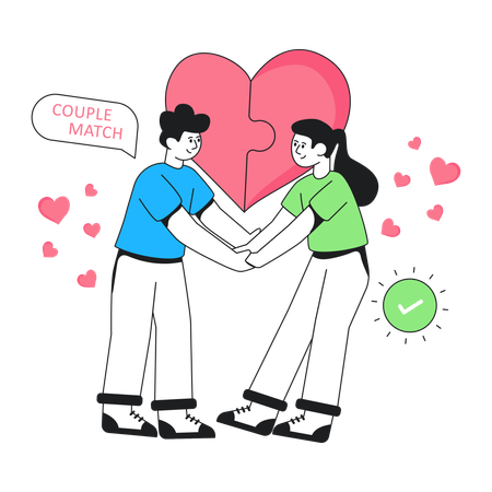 Love Couple Match  Illustration
