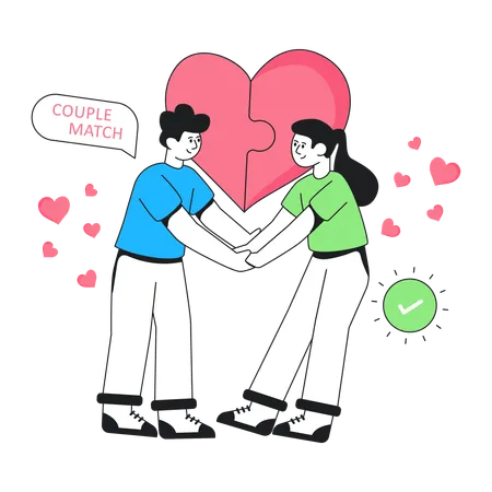 Love Couple Match  Illustration