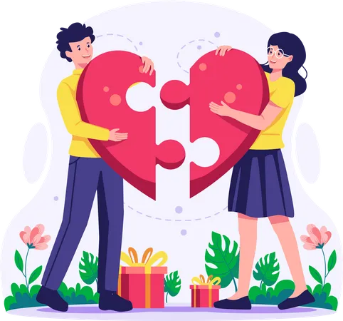 Love couple match Illustration