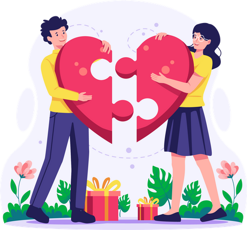 Love couple match  Illustration