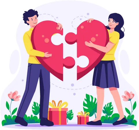 Love couple match  Illustration