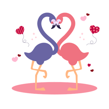 Love Flamingos  일러스트레이션