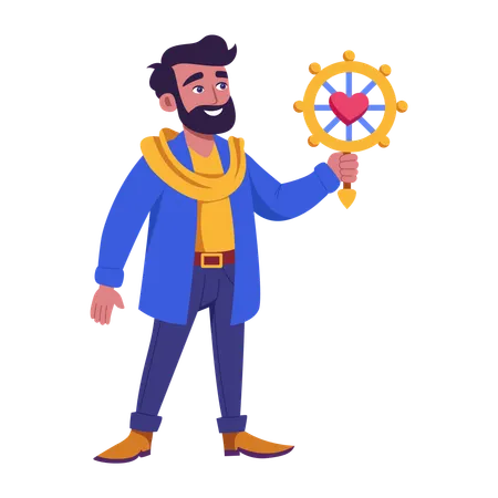 Love navigator helping lovers to find love  Illustration