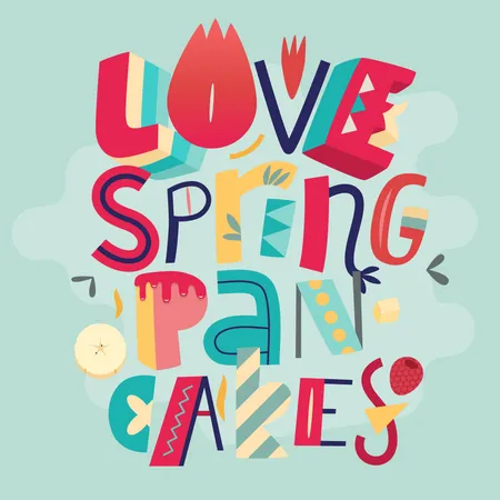 Love Spring Pancakes  Illustration